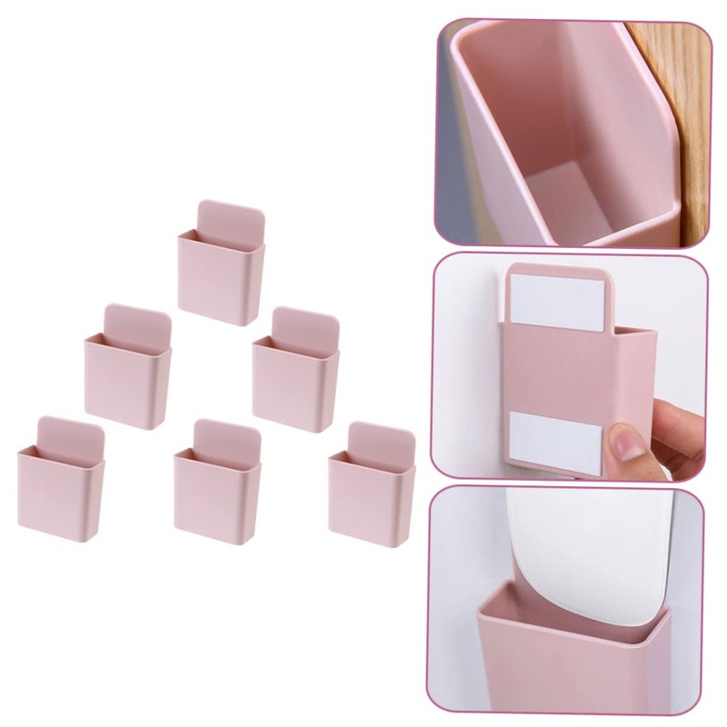 LALAFINA 6 Pcs Wall Phone Holder and Remote Controller Storage