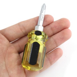 LDEXIN 2Pcs Stubby Screwdrivers, Dual Head Pocket Screwdrivers, Phillips & Slotted Head Screwdrivers for DIY Repairing