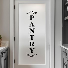 Pantry Room Decal, Kitchen Pantry Sticker, Food Pantry Door Vinyl Decal, Kitchen Pantry Door Sign, Farmhouse Kitchen Decor (17.7 x 4.3 in, Black)