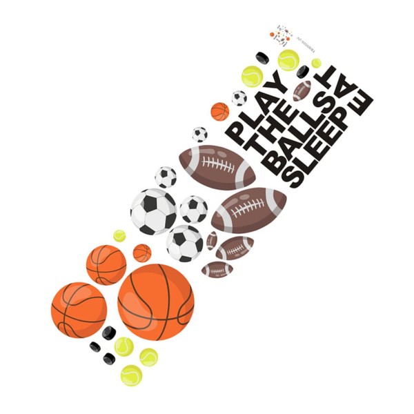ORFOFE DIY Boys and Girls Room Decor Basketball Football Wall