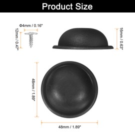 sourcing map 4Pcs Luggage Replacement Pads, Plastic Luggage Stand Feet Stud, Suitcase and Travel Gear Bottom Side Accessories with Self-tapping Screws, Black (48x48x16mm)