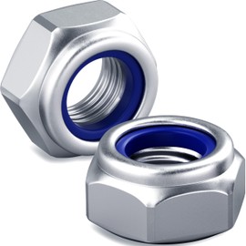 HOLMOL M6 Nylock Nuts 15PCS, 6mm Locking Nuts, DIN 985 Stainless Steel M6 Nuts, Self Locking Nut for Bolts, Hex Nuts Assortment Kit, Nyloc Hexagon Nut for Lock Washers, Bolts, Screws