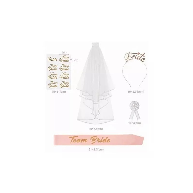 KT 38pc Despedida Soltera Liston Banda Bride Diadema Accesorios