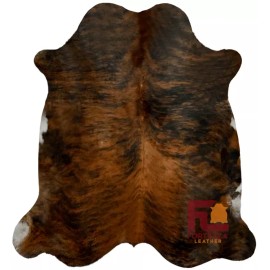 Fortezzaoutlet Cowhide Rug Medium Brindle | Premium Quality | Large 6' x 7'