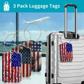 Luggage Tag, 3 Pack Travel Cruise Luggage Tags for Suitcases, Cute Suitcase Tags Identifiers Bag Tags with Privacy Flap, Baggage Name Tag for Women Men Kids Luggage Backpack School Bag Handbag