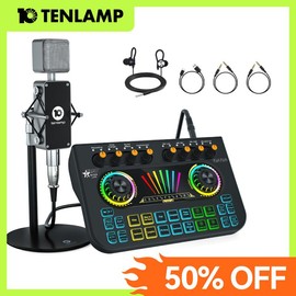 tenlamp 【Mother's Day Gift】Tenlamp X3-B333 Mixer Kit - Real-time sing-along, intelligent noise reduction, 4 custom sound effects, etc., suitable for singers, live broadcasts and video creators - Color: X3-B333