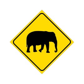Elephant Crossing Xing Metal Sign Beware of Elephant Aluminum Caution Warning Sign Elephant Crossing Zone Business Plaque for Farm Yard Study Indoor Outdoor Street Sign