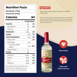 Torani Puremade Syrup, Peppermint Flavoring for Drinks, Glass Bottle with Pump Included, 25.4 Fl Oz