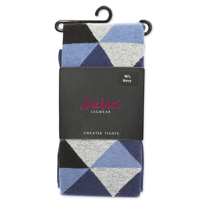 MeMoi Triangular Cotton Blend Sweater Tights Dark Gray Heather Medium/Large