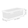 LIFKOME 2pcs Plastic Storage Box with Lid Medium Long Container