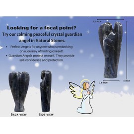 Iolite Angel - Iolite Crystal Angel and Pocket Guardian Angel Crystal Figurines (4 inches)