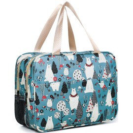 wordmouk Toiletry Bag Wet and Dry Separation Double-Layer Large Cosmetic Bag Travel Makeup Bag Water-Resistant Hanging Toiletry Wash Bags Toiletries Organizer Toilet Bags for Swimming Gym Trip