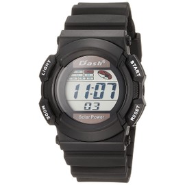 Arias ADWW19021SOL-01 Men's Digital Dash Wristwatch, Waterproof, Multi-functional, Backlight, Urethane Strap, Black, Black