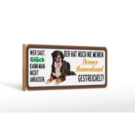 Ontrada Wooden Sign 27 x 10 cm Bernese Mountain Dog Stroked Wood Sign