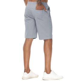 YuKaiChen Men's Shorts Classic Fit Twill Summers Casual Shorts with Zip Pockets Size 32 Grey