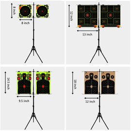 Atflbox Adjustable Paper Target Holder with 10pcs Target Papers for Outdoor, Paper Target Stand for BB Gun, Airsoft, Airgun Backyard Shooting Practice