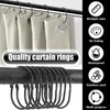 Shower Curtain Rings, 26 Pcs Black Metal Curtain Rings, Rustproof