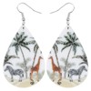 TIZURO Acrylic Fun Teardrop Giraffe Earrings Hawaiian Tropical Palm Leaf