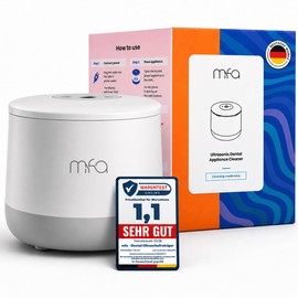 mfa Ultrasonic Cleaner for Dentures, Braces, Retainers, Aligners, Mouthguards, Dental Appliances & Jewelry | Deep Cleaning | Portable Ultrasonic Dental Device | Easy to Use