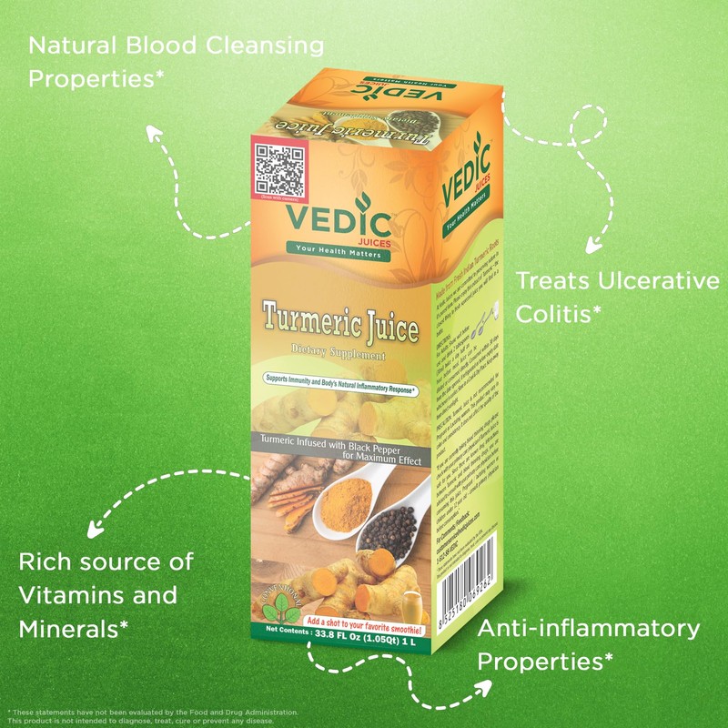 Vedic Juices Pure Turmeric Juice | Premium Quality Turmeric Liquid