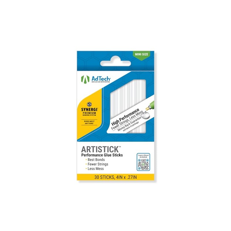AdTech Mini Artistick 4" High Performance Stringless Hot Glue Sticks