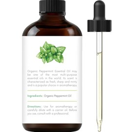 Handcraft Blends Aceite esencial de menta orgánica, 1 onza líquida, 100% puro y natural, aceite esencial de alta calidad para difusor y aromaterapia
