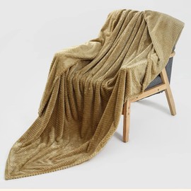 Bear & Panda Waffle Flannel Fleece Mink Throw - Sofa/Bedspread/travel Blankets –Honeycomb Super Soft, light-weighted, Warm, Cosy Large Size Single, Double, King (Mink, Double (152 x 203cm))