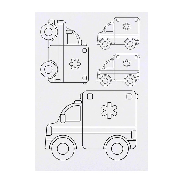 4 x 'Ambulance Toy' Temporary Tattoos - Water Resistant, Skin-Safe,