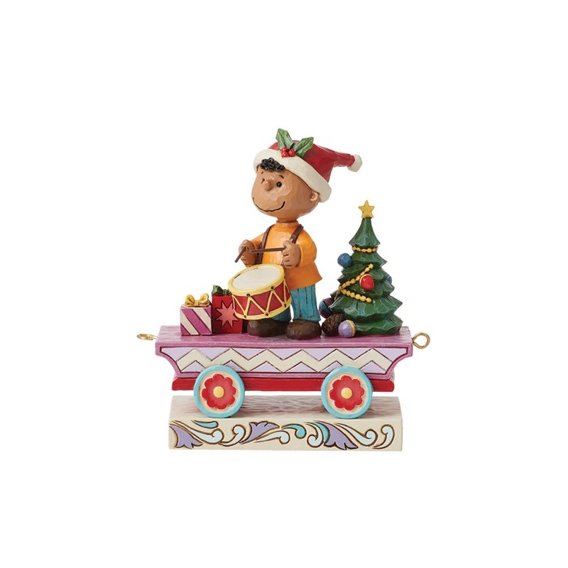 Enesco Peanuts by Jim Shore Franklin Train Car Figurine, 4.75