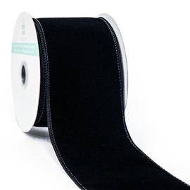 Black Velvet Ribbon 2.5 Inch x 10 Yards for Christmas Tree Topper Home Decoration Wreath Gift Wrapping DIY Craft