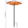 25 Inch Bird Bath, Rustproof Flower Pattern Birdfeeder with Ground