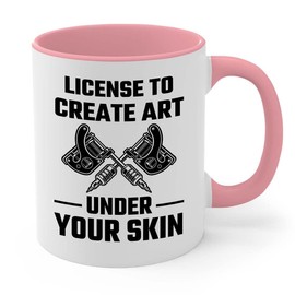 Bubble Hugs Tatto Artist 2Tone Pink Mug 11oz - Art Under Your Skin - Tattoo Gifts Tipping Skin Deep Ink Tattoo Lover Tattooing Tattooist