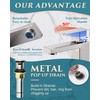 KUZOR Single Hole Bathroom Faucet, 1-Handle Bathroom Sink Faucet with