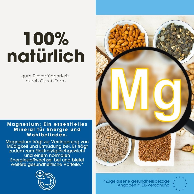 Magnesium Citrate, 300mg Magnesium per daily dose, 90 Capsules (No