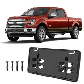Front License Plate Frame for F150 2015-2017 Licence Plate Holder fits Perfectly with Curvature of Front Bumper F150 License Plate Frame Replace OE FL3Z17A385B