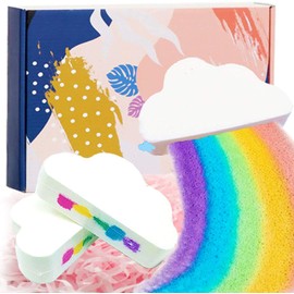 Bath Bombs, Topind Rainbow Bath Bombs Gift Set for Women/kids, Gentle and Kid Safe Bubble Spa to Moisturize Skin, Great Gift Idea for Thanksgiving, Christmas(2pcs)