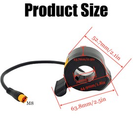 130X Thumb Throttle Accelerator Universal Finger Throttle Booster Waterproof Electric Bike Throttle Speed Control for Electric Scooters E‑bike Bicycle Thumb Throttle Electric Bicycle