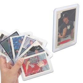 G-PLUS 3"X4" Card Sleeves Baseball Card Protectors,Hard Plastic Sportcards Football Game Card Holder,Collecting Trading Clear Card Sleeves(100 Hard Sleeves + 100 Soft Sleeves)