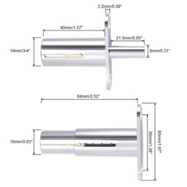 Recogwood 40mm Cylinder Length Push Plunger Lock, 19mm Cylinder Diameter Zinc Alloy Cylinder Cabinet Lock with Keys for Drawer Desk Wardrobe Cabinet, Keyed Alike