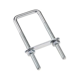 sourcing map Square U-Bolts 1-5/8"(40mm) Inner Width 120mm Length Carbon Steel M8 with Nuts, Frame Plate, Round Washers 4 Set