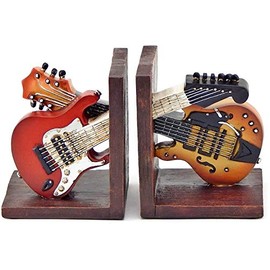 Bellaa 26249 Bookends Vintage Guitar Music Books Holder Gifts 6 Inch