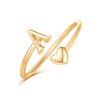 Heart Initial Rings for Teen Girls Women,14k Gold Plated Rings
