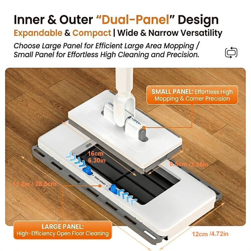 2-in-1 Grope Thing Mop, Hands Free Multi Purpose Flat Mop