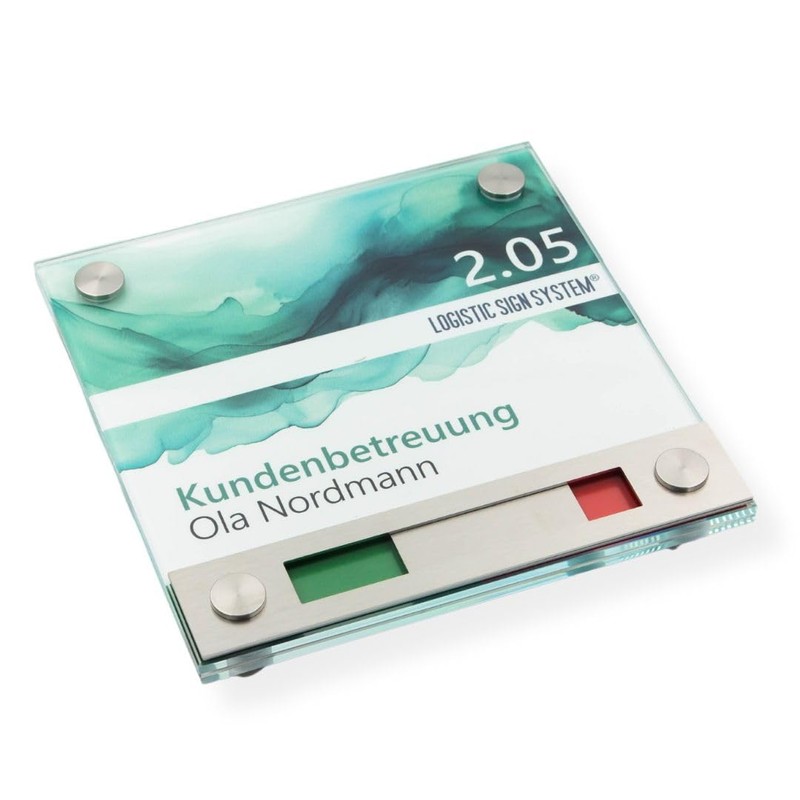 Logistic Sign System Vitrum 150/150 Door Sign with Red/Green Indicator