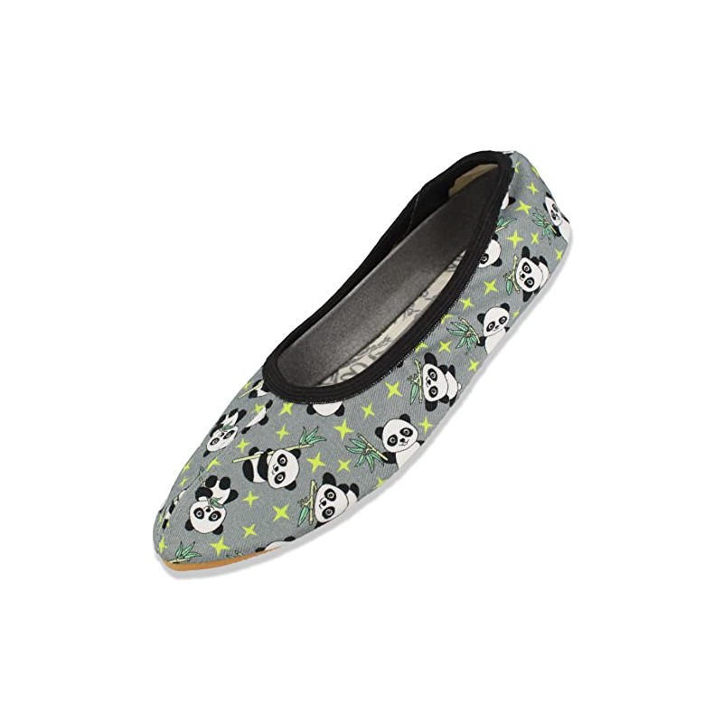 Beck Boys Panda Bear Slippers, gray