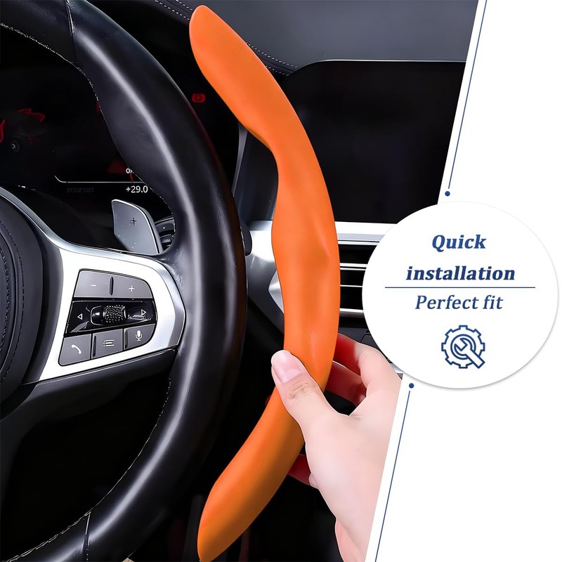 Car Steering Wheel Cover, 2PCS Suede Leather Split Anti-Skid Clip