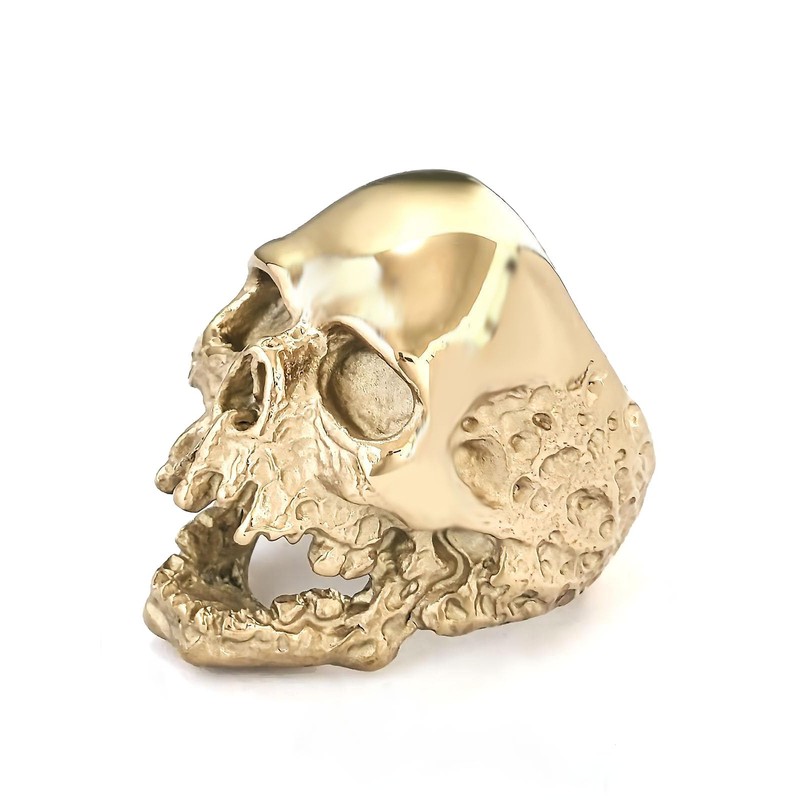 JAJAFOOK Jewelry Men's Stainless Steel Gold Tone Gothic Skull Rings,