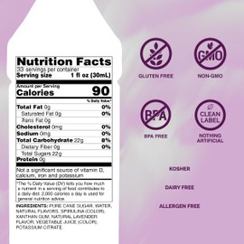 Monin - Lavender Syrup, Aromatic and Floral, Natural Flavors, Great for Cocktails, Lemonades, and Sodas, Non-GMO, Gluten-Free (1 Liter)