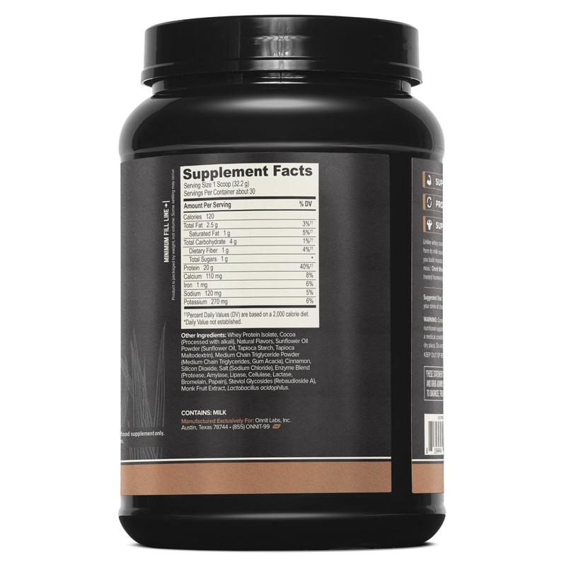 ONNIT Grass Fed Whey Isolate Protein Powder, Mexican Chocolate Flavor,
