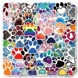 Dog Paw Print Stickers |60Pcs Pet Claw Print Waterproof Vinyl Decals for Water Bottles Laptop Luggage Cup Computer Mobile Phone Skateboard
